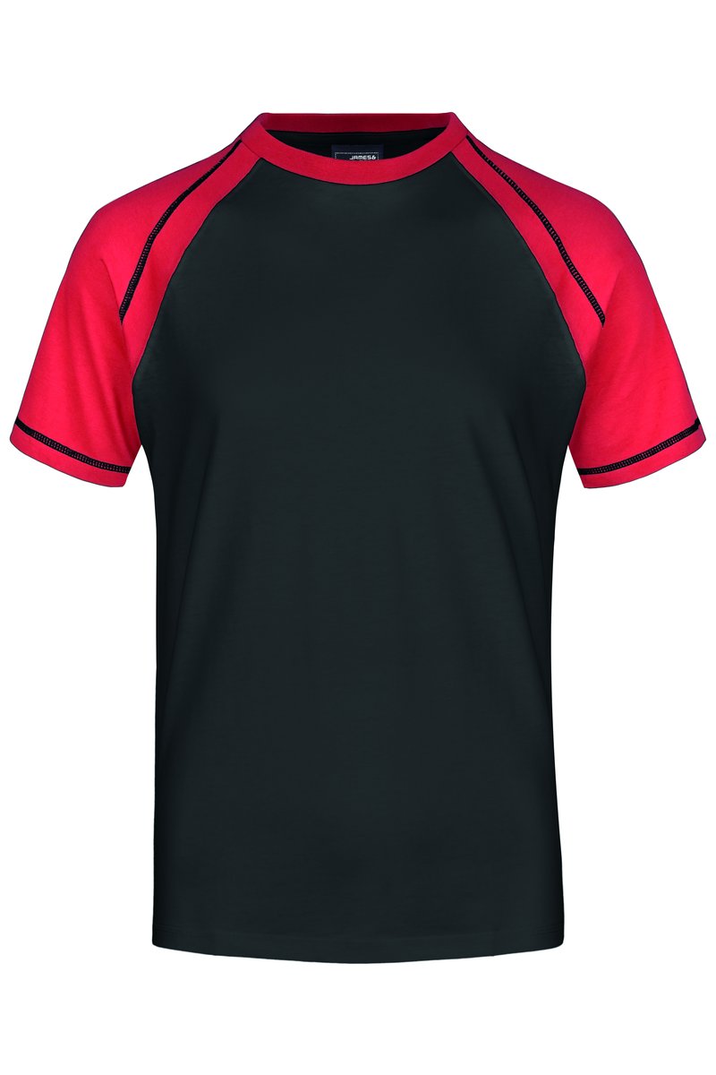 James&Nicholson Raglan-T-Shirt mit Kontrastärmel für Herren