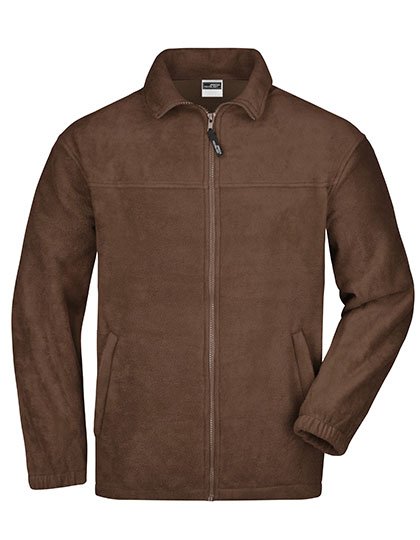 James&Nicholson Fleecejacke mit Kadettkragen und Reißverschluss – Brown