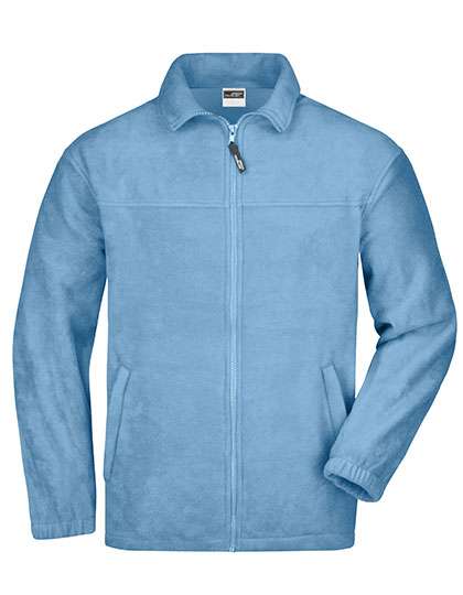 James&Nicholson Fleecejacke mit Kadettkragen und Reißverschluss – Light Blue