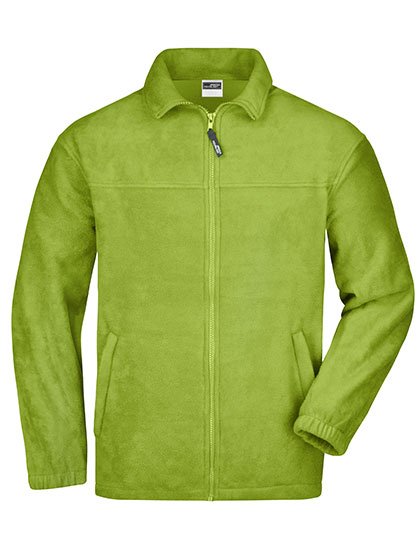 James&Nicholson Fleece Jacket with Cadet Collar and Zip, Light Blue L, JN044 – Lime Green
