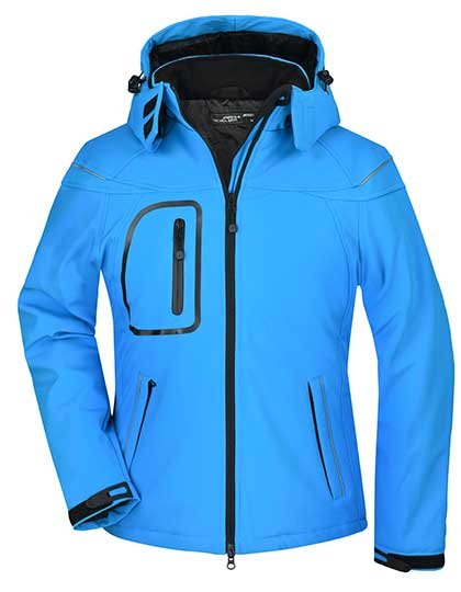 James&Nicholson Giacca Softshell con Cappuccio Staccabile da Donna – Aqua