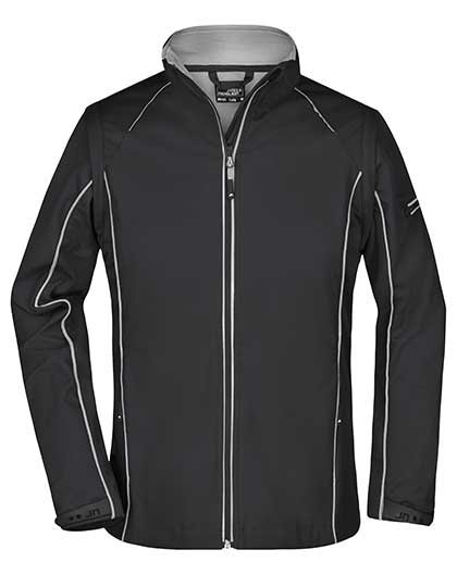 James&Nicholson Zip-Off Softshell Jacke Navy für Damen – Black/Silver (Solid)
