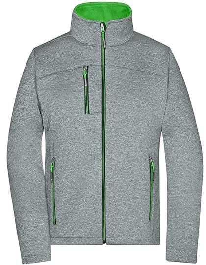 James&Nicholson Softshell Jacket with Fleece Inner for Women – Dark Melange/Green
