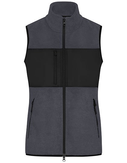 James&Nicholson Gilet polaire avec 5 poches pour femme – Carbon/Black