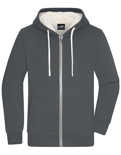 James&Nicholson Doubleface Jacket with Hood for Men – Graphite/Nature