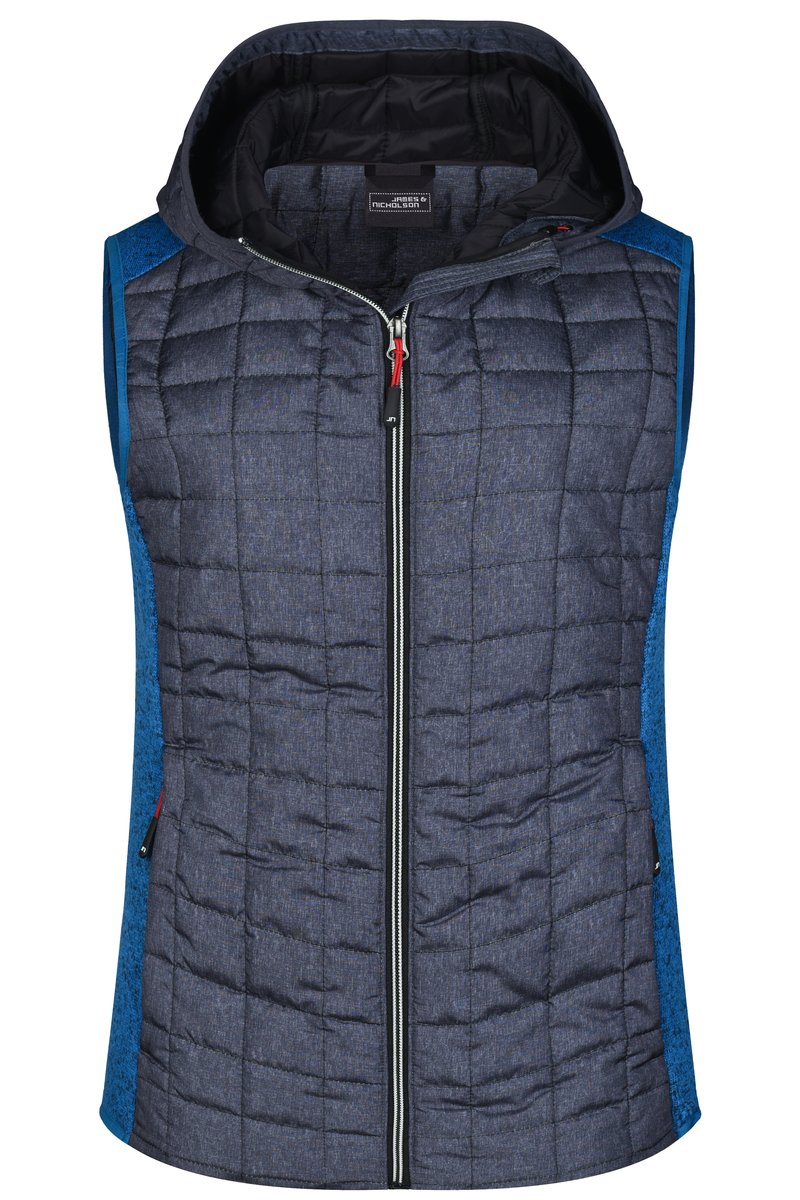 James&Nicholson Strick Hybrid Weste mit Kapuze für Damen