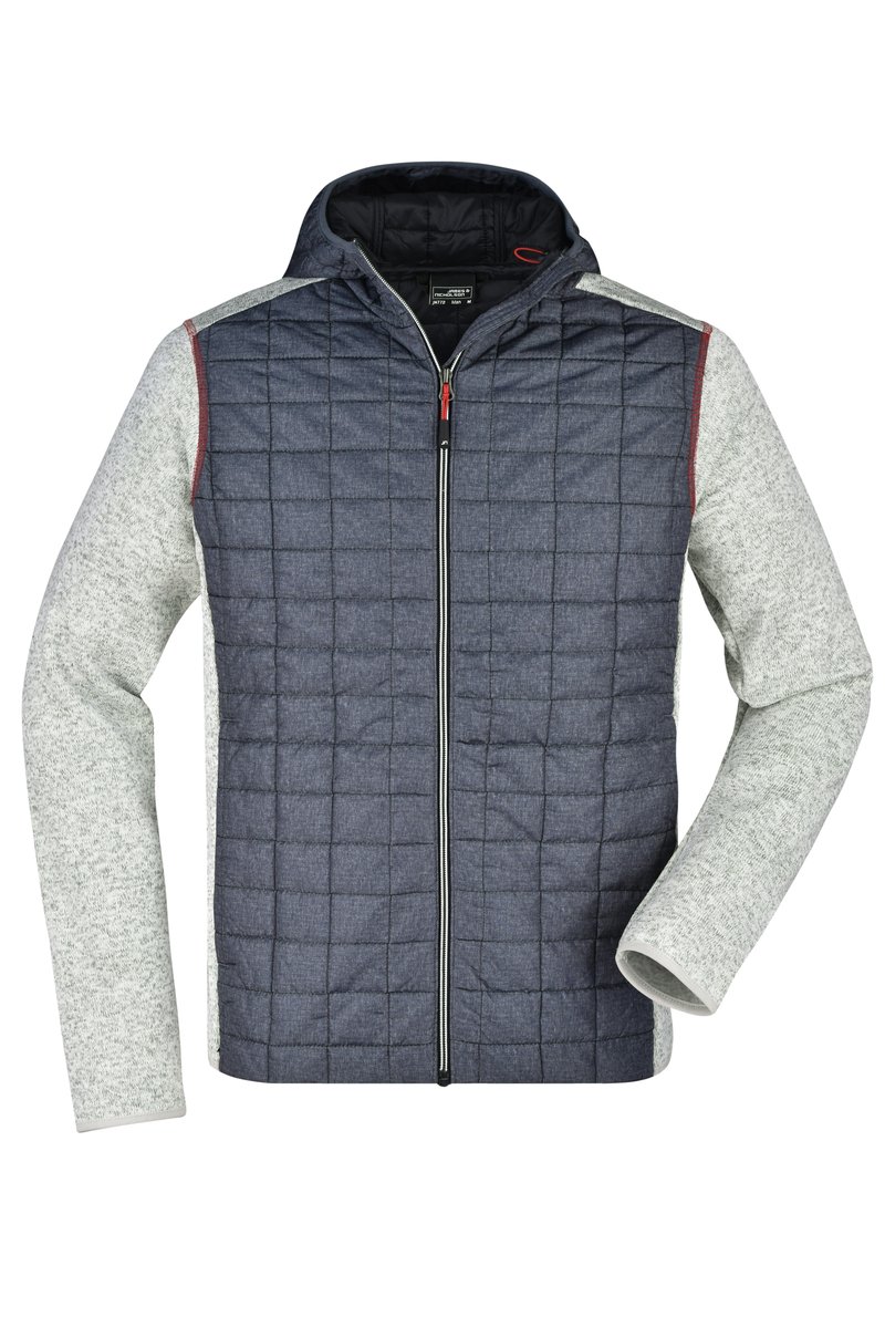 James&Nicholson Hybridjacke mit Melange-Optik für Herren