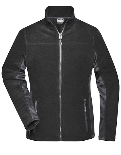 James&Nicholson Giacca in Pile "STRONG" con Inserti Softshell da Donna – Black/Carbon