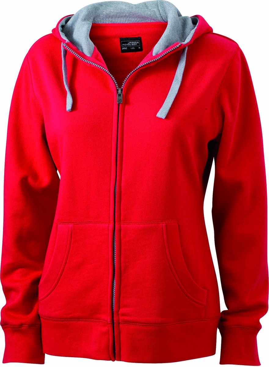 James&Nicholson Zip-Hoody mit tailliertem Schnitt für Damen