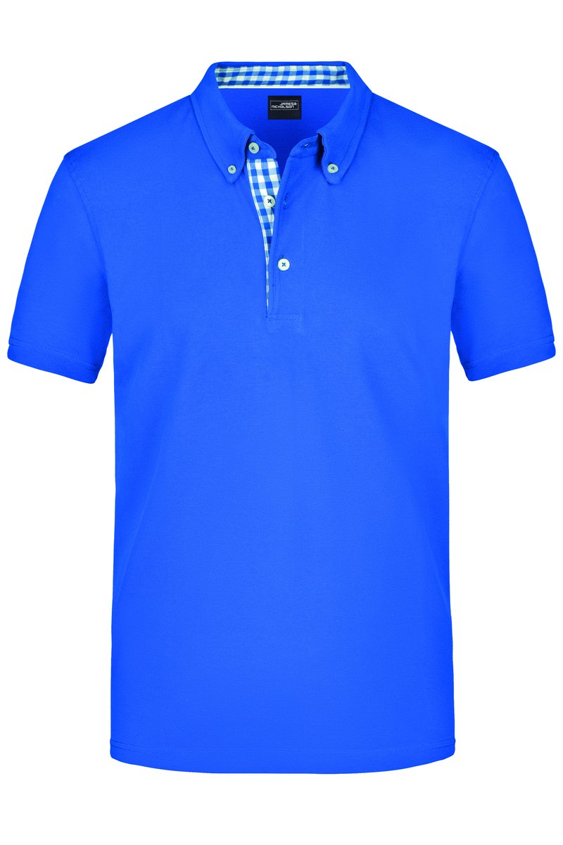 James&Nicholson Piqué Polo mit Button-Down-Kragen für Herren