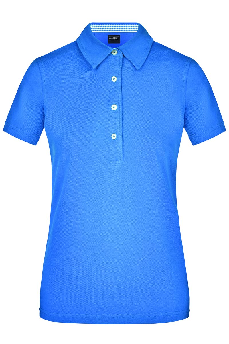 James&Nicholson Piqué Polo mit Kontrastknöpfen für Damen