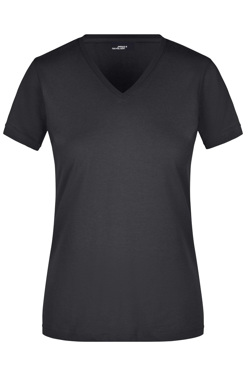 James&Nicholson Slim Fit V-Neck T-Shirt für Damen