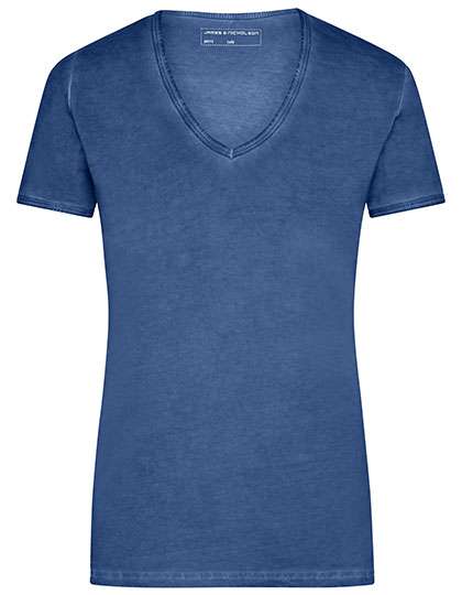 James&Nicholson Gipsy T-Shirt mit V-Ausschnitt für Damen