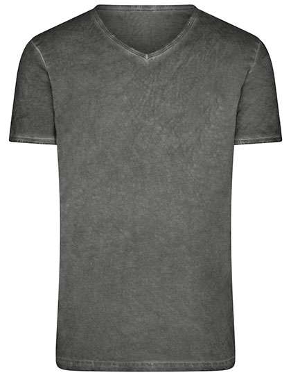 James&Nicholson Gipsy T-Shirt mit V-Ausschnitt für Herren, Turquoise S, JN976 – Graphite (Solid)