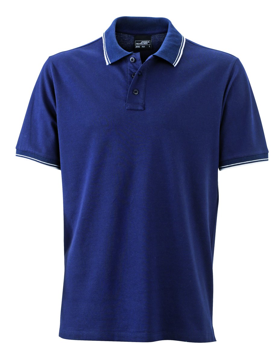 James&Nicholson Sportliches Herren-Polo mit Kontraststreifen