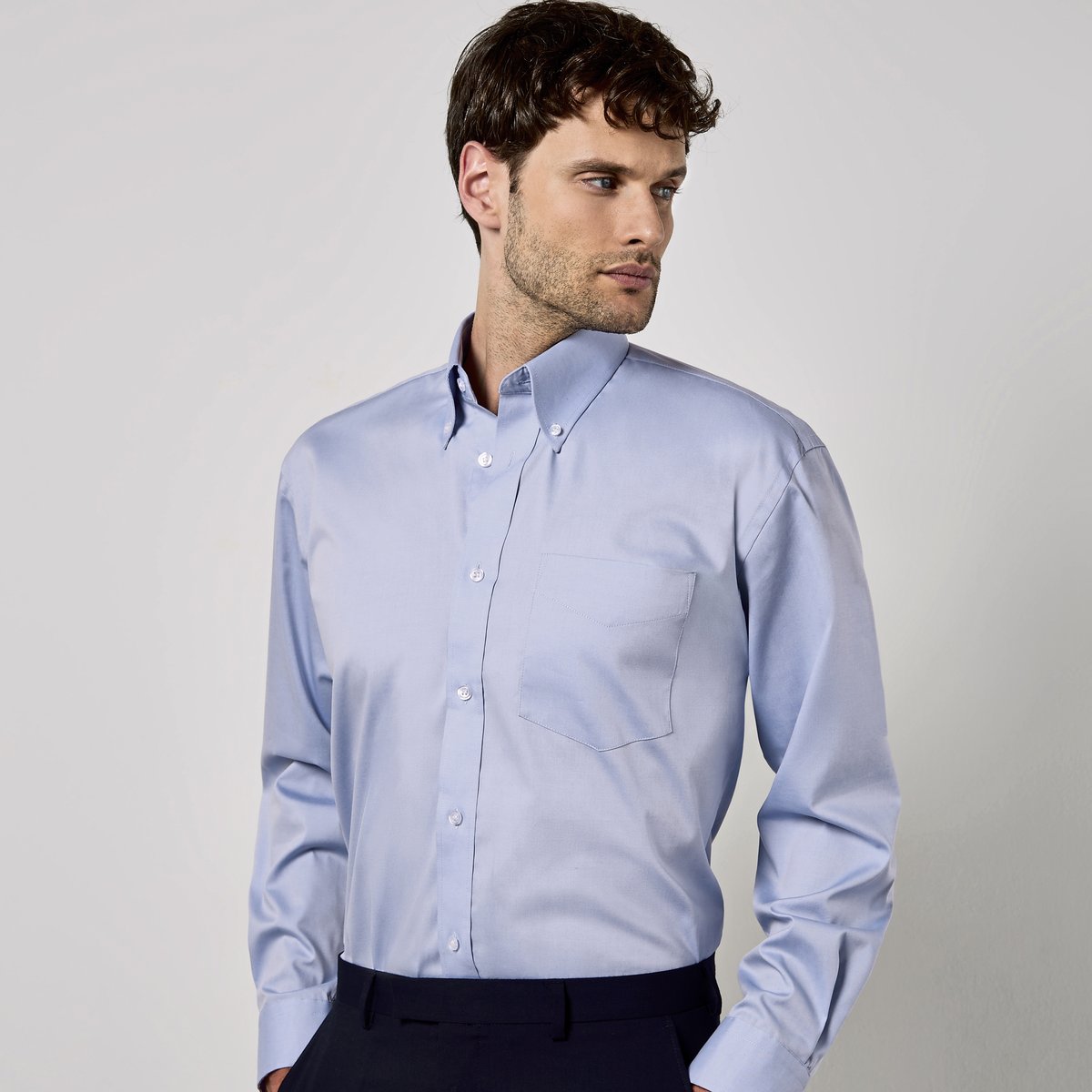Kustom Kit Oxford Langarmhemd Classic Fit für Herren