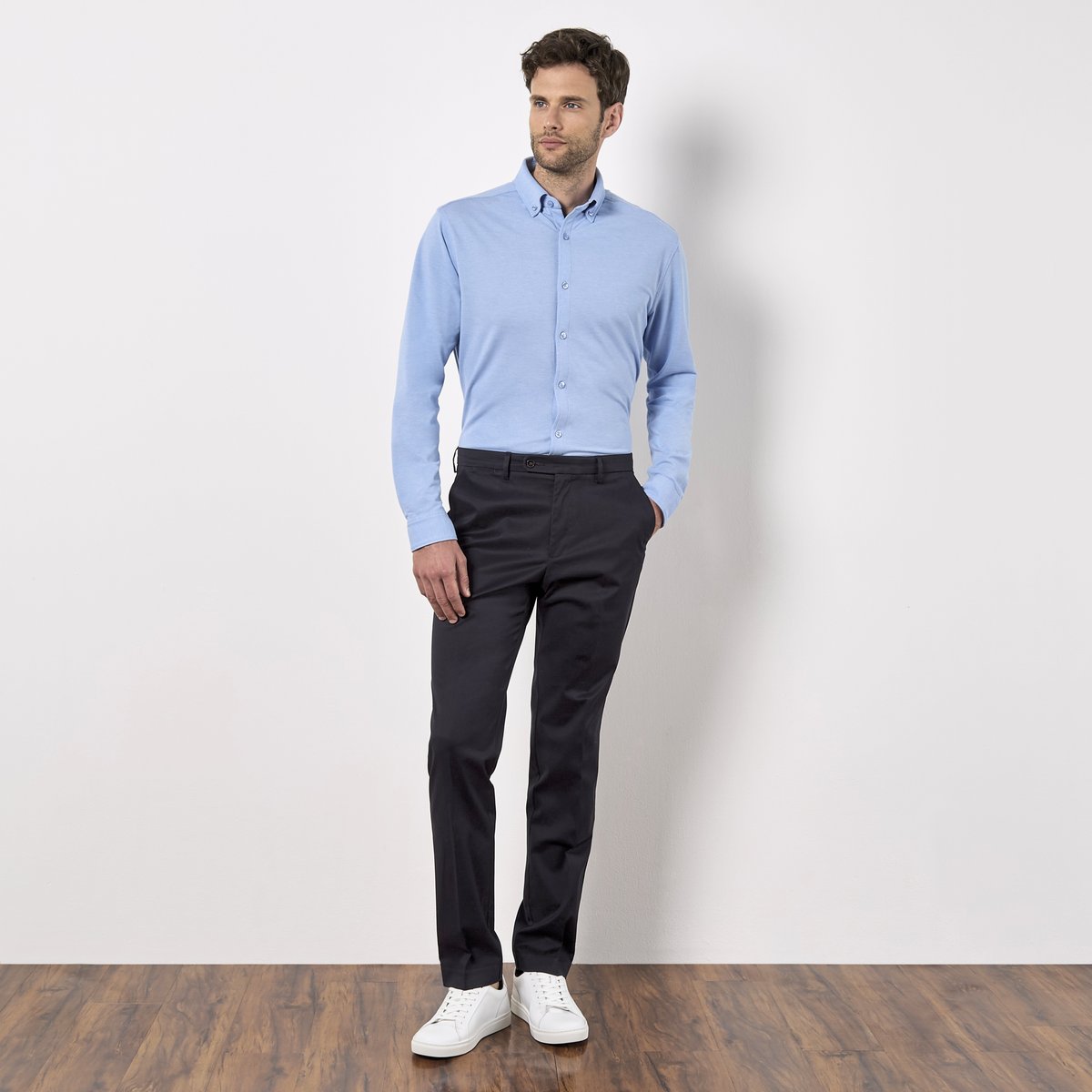 Kustom Kit Tailliertes Langarm-Polo mit Superwash® Technik