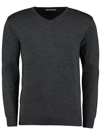 Regular Fit Arundel V-Neck Sweater – Graphite Melange