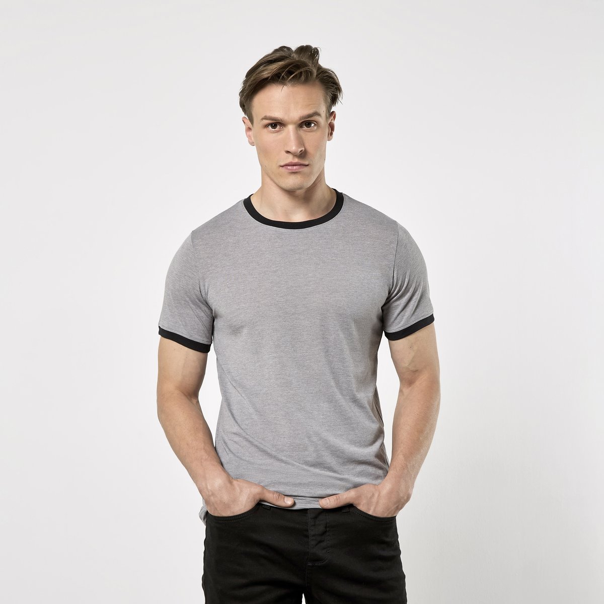Kustom Kit Fashion Fit Ringer T-Shirt Kontrastkragen