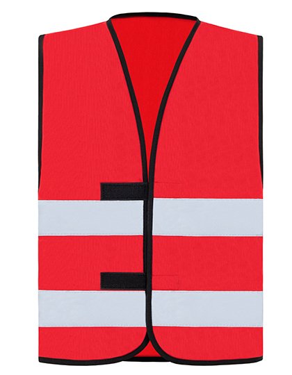 Korntex Hi-Vis Safety Vest Dortmund with Reflective Stripes, Grey L, KX100 – Red