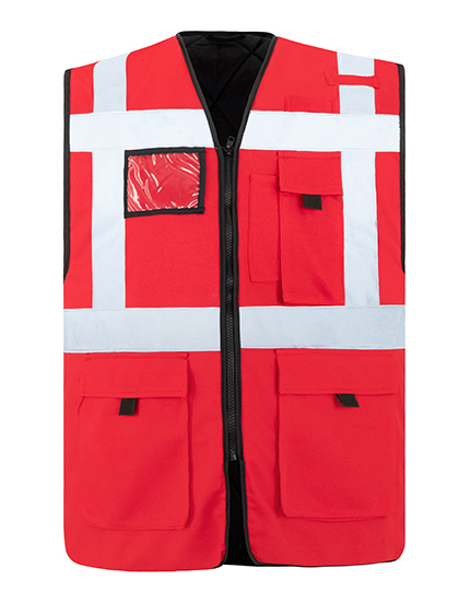 Korntex Gefütterte Warnweste Wismar CO² Neutral – Red