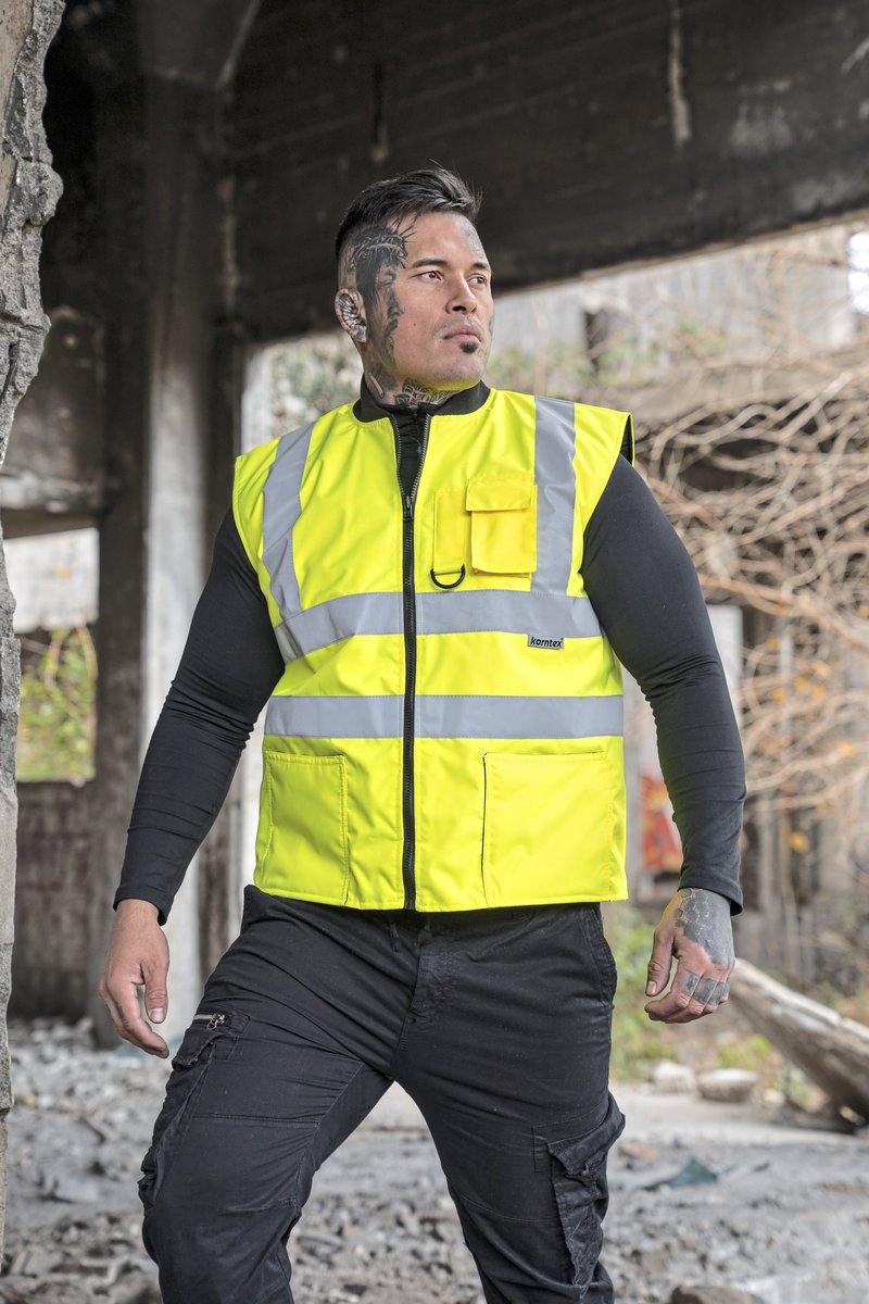 Korntex Hi-Vis Wende-Sicherheitsbodywarmer Ural 2-in-1
