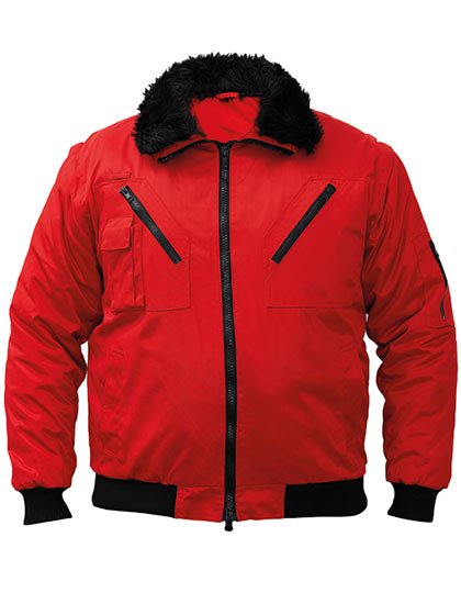 Korntex Robuste 4-in-1 Pilotenjacke Oslo, Black M, KX809 – Red