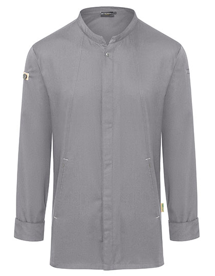 Karlowsky Giacca da Cuoco Green-Generation in Poliestere Riciclato – Platinum Grey (ca. Pantone 4283C)