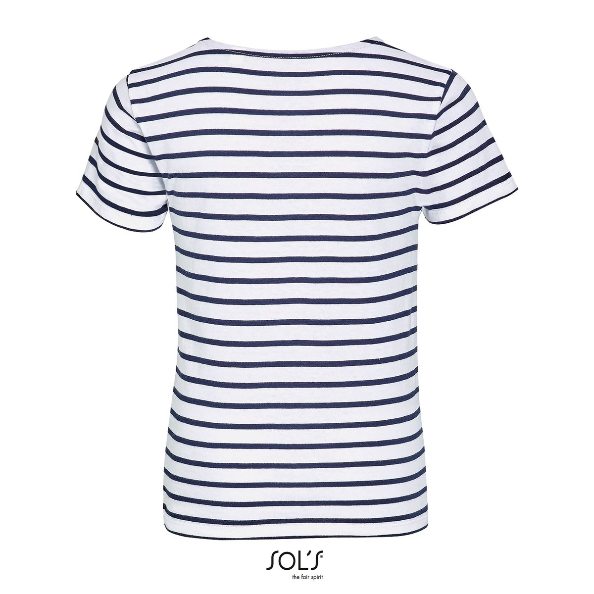 SOL´S T-Shirt a righe per Bambini Miles in Cotone, White/Navy 8 Jahre (118/128), L01400 – immagine 4