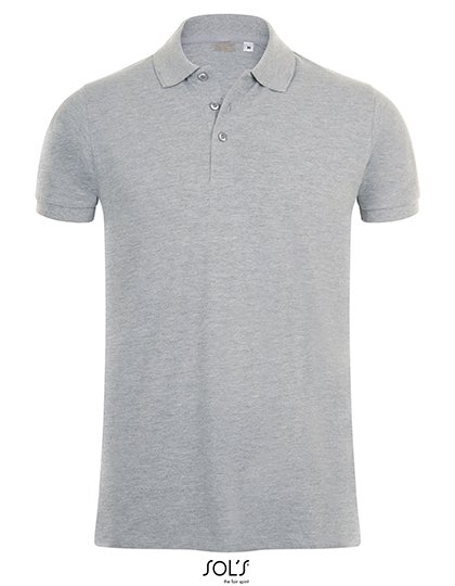 SOL´S Polo Phoenix con colletto a costine da Uomo, French Navy L, L01708 – Grey Melange