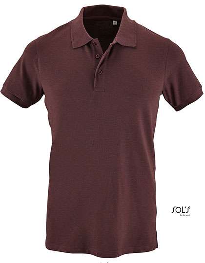 SOL´S Polo Phoenix con colletto a costine da Uomo, French Navy L, L01708 – Heather Oxblood