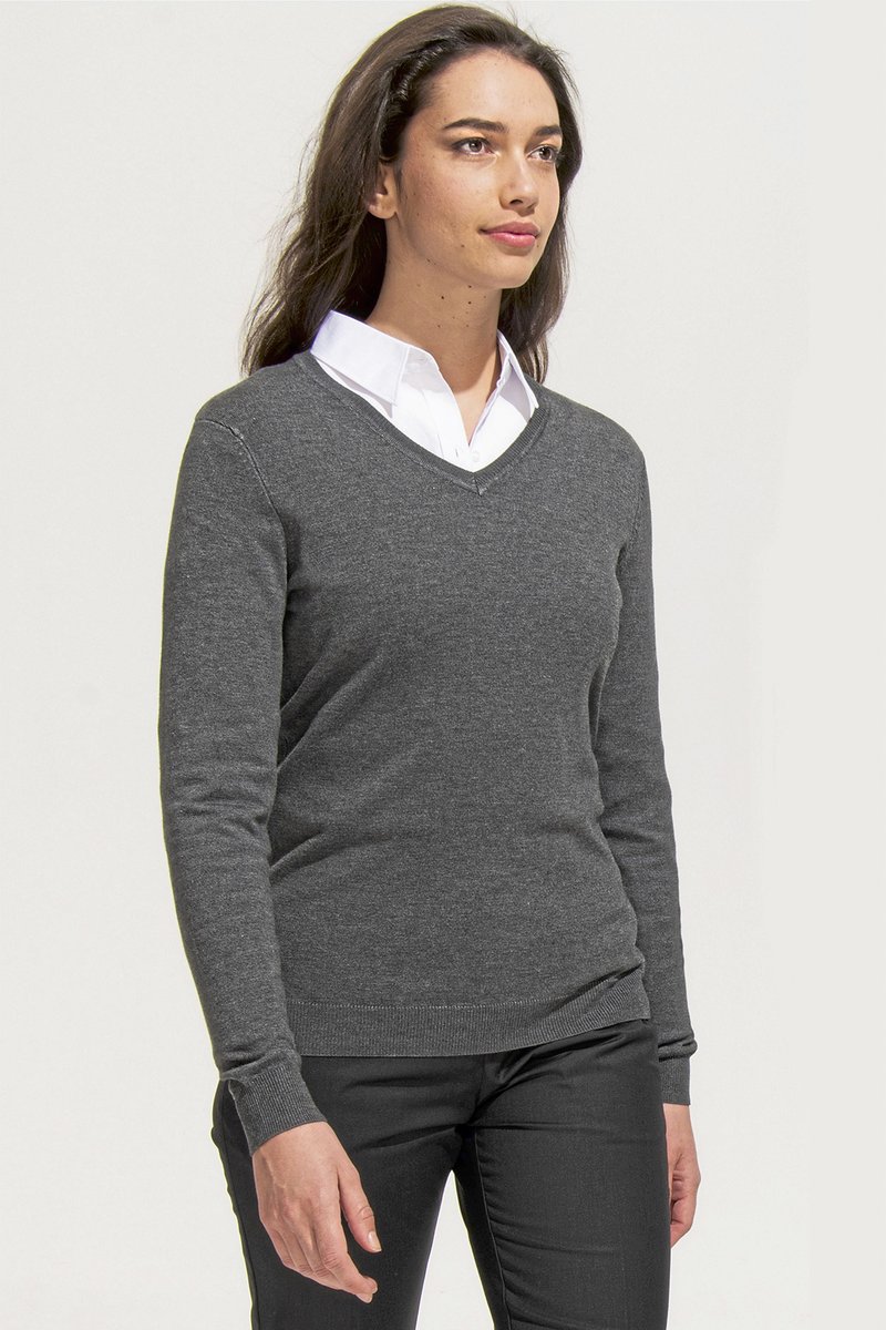 SOL´S V-Ausschnitt Pullover mit Elasthan für Damen