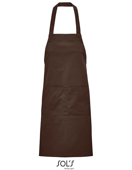 SOL´S Tablier en Coton biologique avec poches frontales, Rope 90 x 75 cm, L03569 – Chocolate