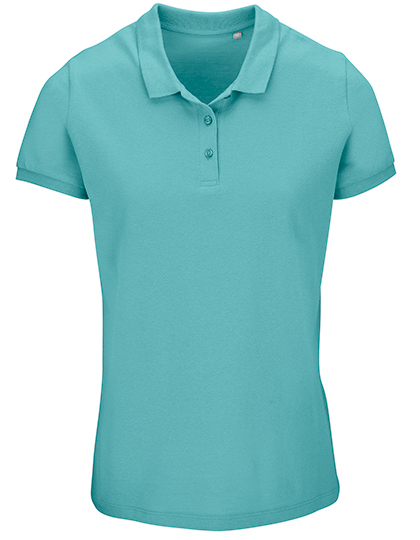 SOL'S Organic Cotton Polo Shirt with Button Placket, White XS, L03575 – Pool Blue
