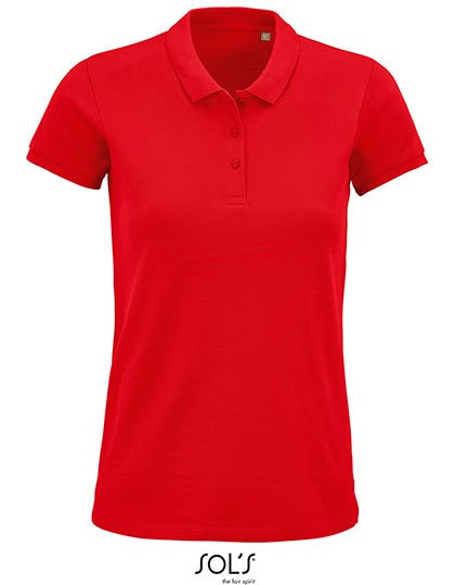 SOL'S Organic Cotton Polo Shirt with Button Placket, White XS, L03575 – Red