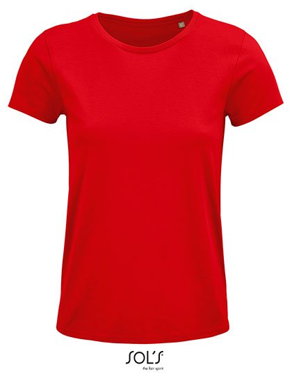 SOL´S T-Shirt aus Bio-Baumwolle für Damen, White S, L03581 – Red