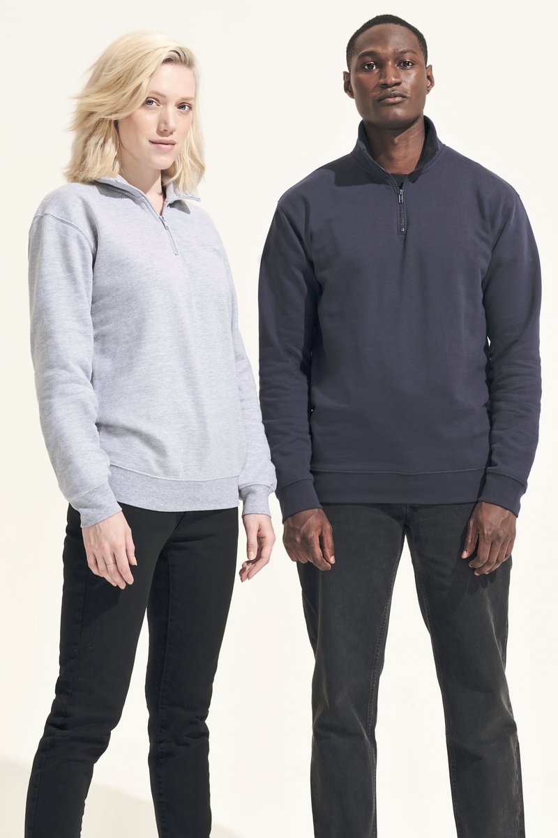 SOL´S Unisex 1/4 Zip Sweatshirt Conrad Grey Melange XL (L04234)