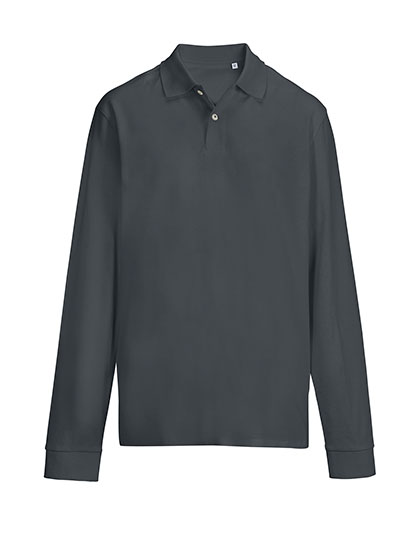 Unisex Pacific Polo Shirt Longsleeve – Mouse Grey (Solid)