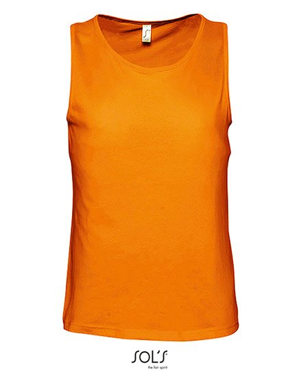 SOL´S Baumwoll Tanktop für Kinder Justin, White M, L171 – Orange