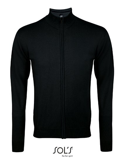 Men's Zipped Knitted Cardigan Gordon – Black