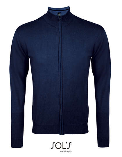 Men's Zipped Knitted Cardigan Gordon – Navy