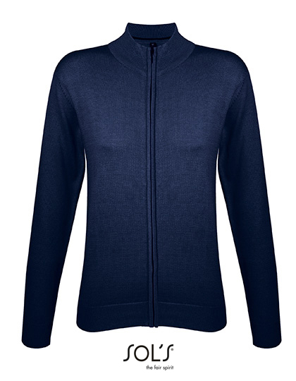 Women's Zipped Knitted Cardigan Gordon – Navy