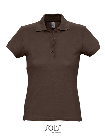 SOL´S Polo aderente da Donna in Cotone, White S, L513 – Chocolate