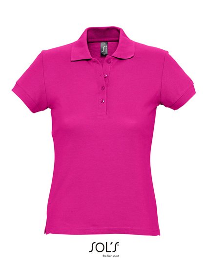 SOL´S Polo aderente da Donna in Cotone, White S, L513 – Fuchsia