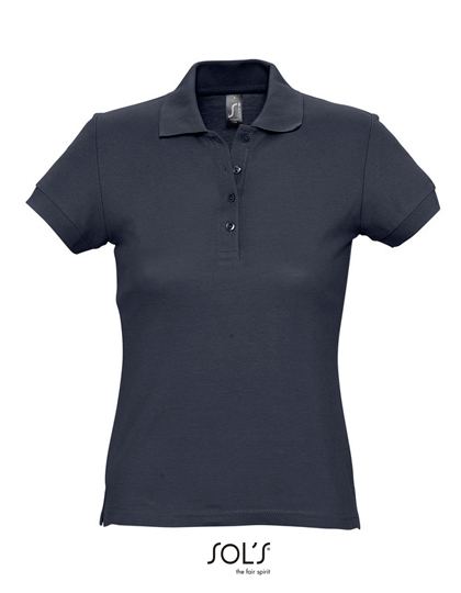 SOL´S Polo aderente da Donna in Cotone, White S, L513 – Navy