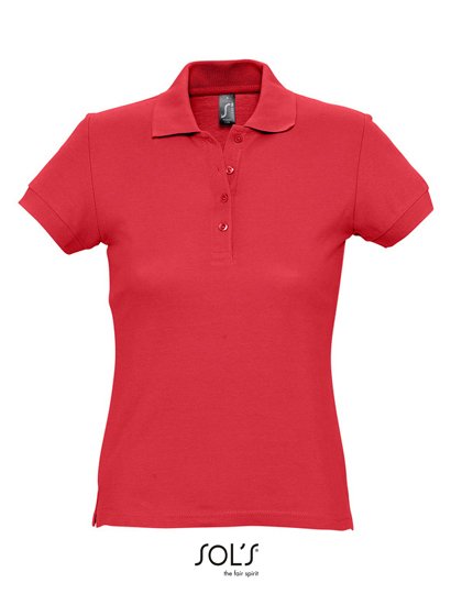 SOL´S Polo aderente da Donna in Cotone, White S, L513 – Red