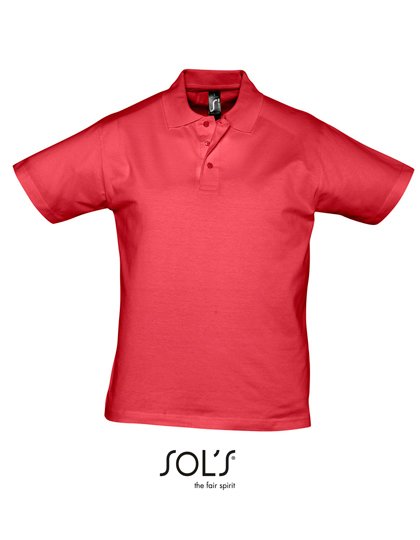 SOL'S Cotton Polo Shirt with Side Slits, Lemon XXL, L538 – Red