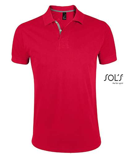 SOL´S Polo coupe slim 100% Coton, Ultramarine/Grey (Solid) L, L587 – Red/Grey (Solid)