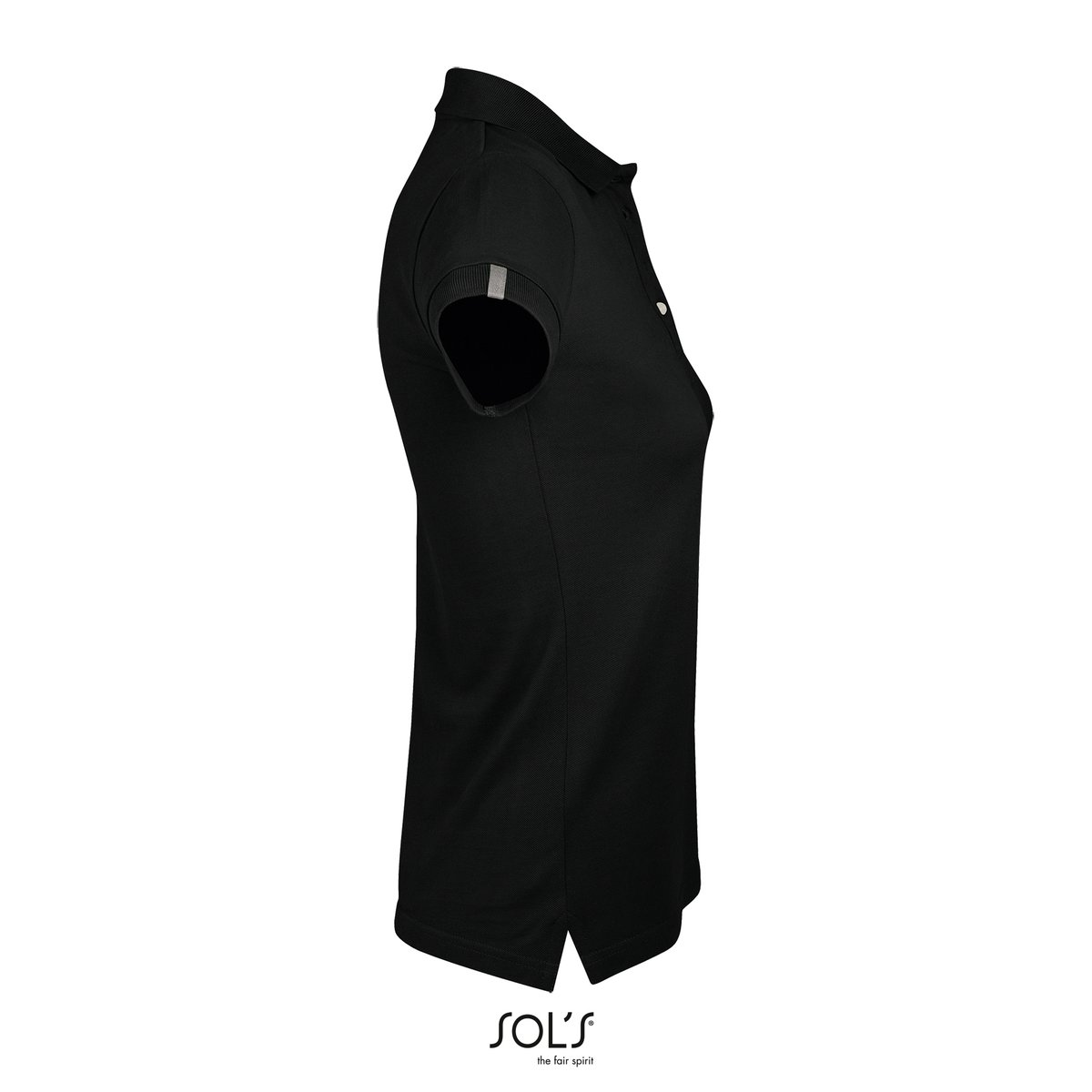 SOL´S Polo Portland en Coton pour femmes, Black/Grey (Solid) XS, L588 – image 5