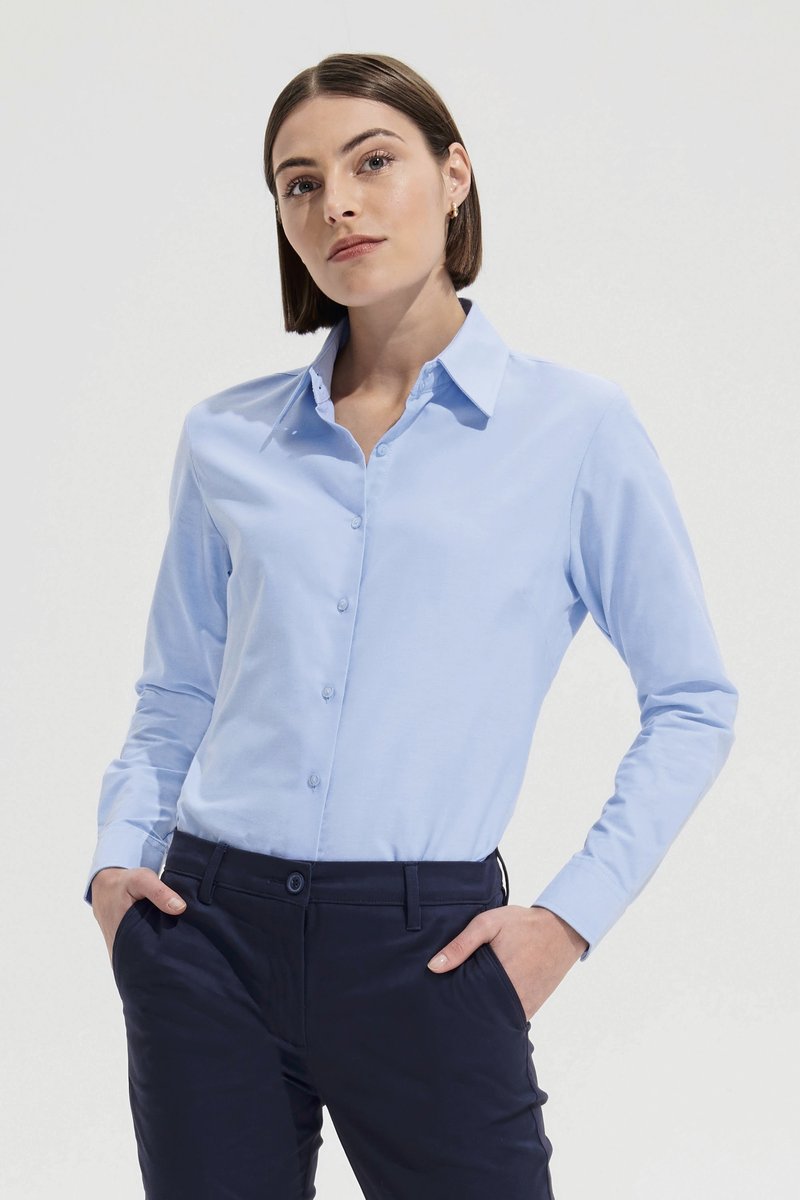 SOL´S Oxford-Bluse mit abgerundeten Manschetten